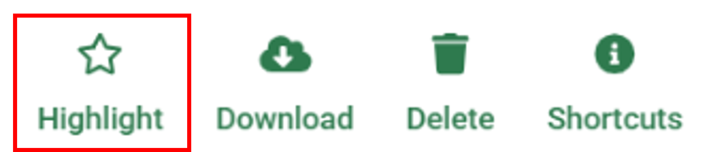 Screenshot of highlight favorite image button