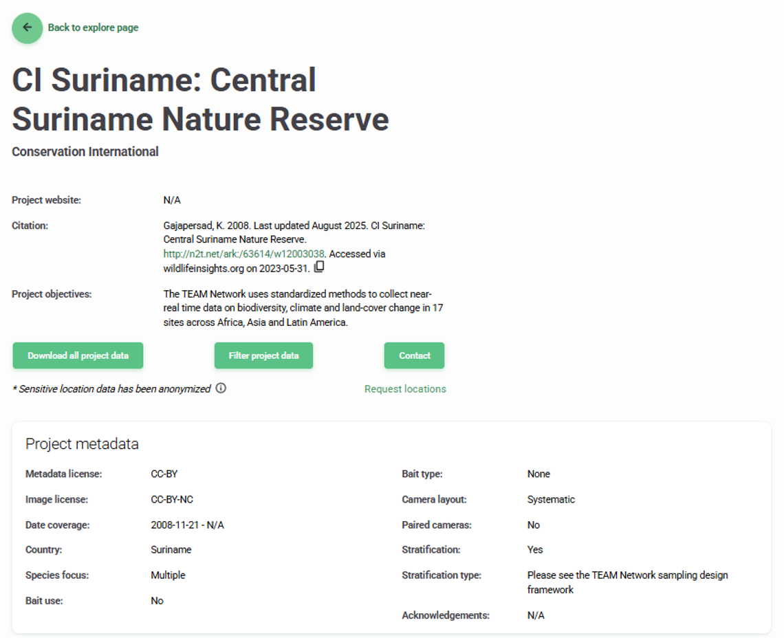 Public project detailed page Screenshot of a public project detailed page