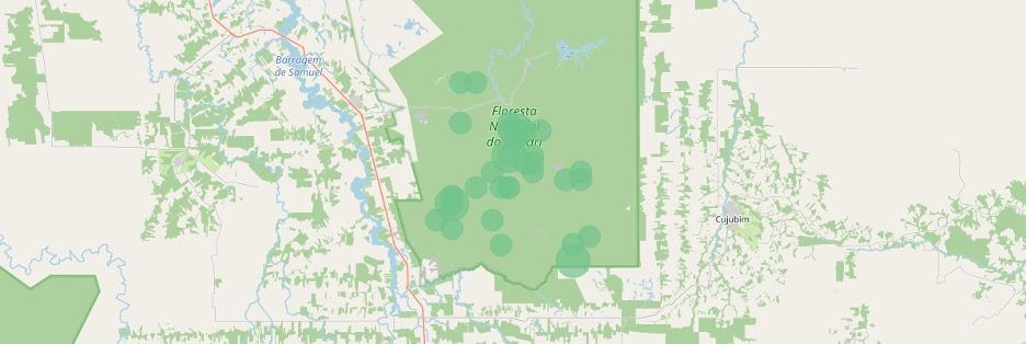 Jaguar (Panthera onca) occupancy across the Jamari National Forest project site