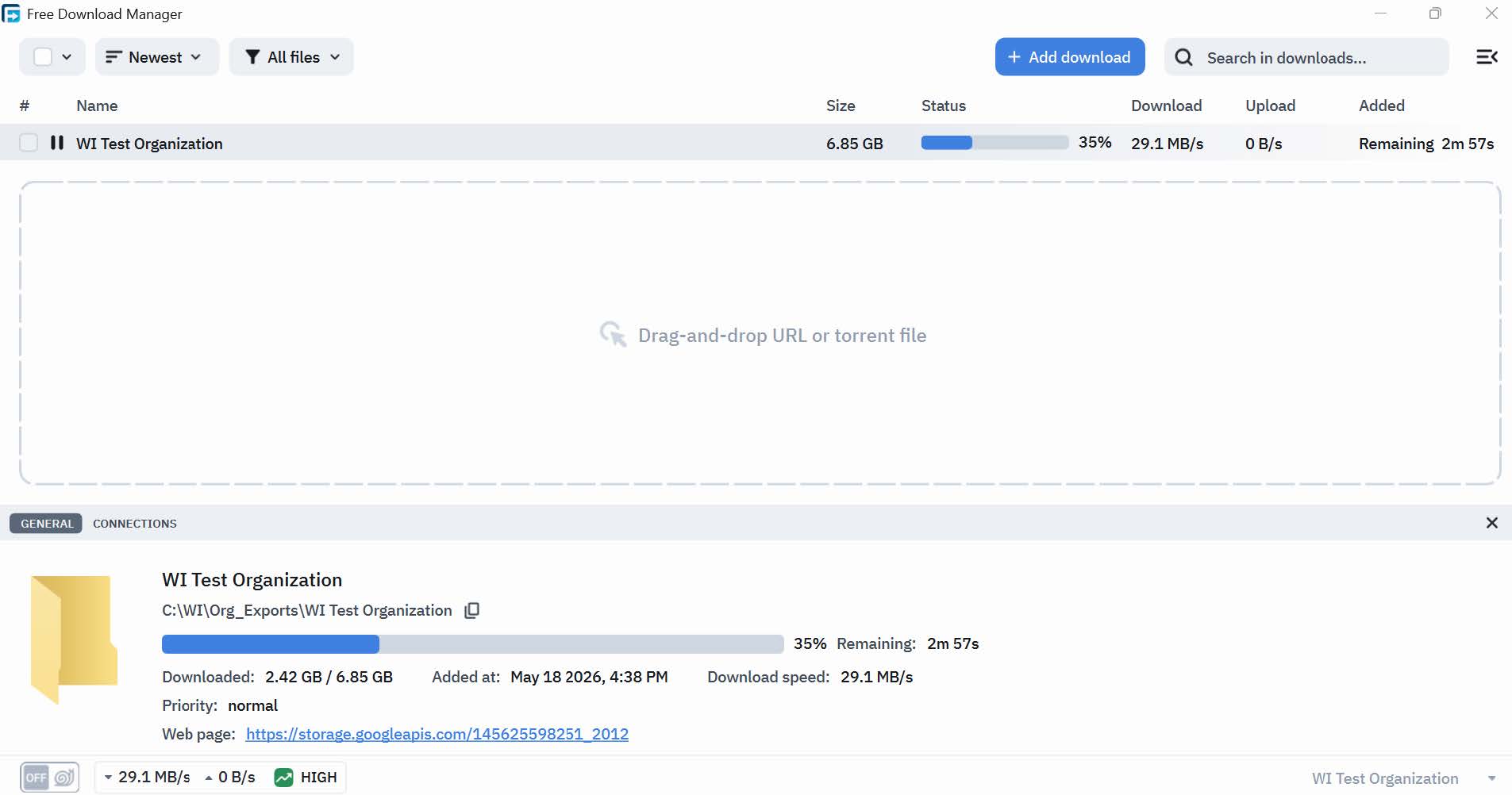 Monitor download progress